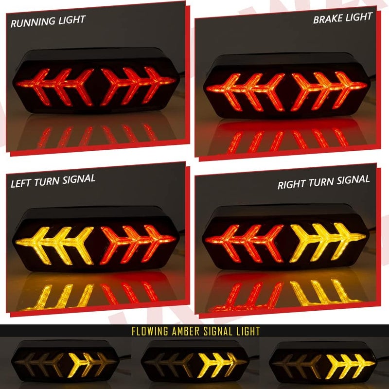 HAZAWA Grom Integrated Tail Light with Turn Signal Sequential Led SMD Motorcycle Taillight assembly Flowing Compatible with Honda Grom 2014-2022 2020 MSX125 SF CBR650F/R CTX700 CTX700N(Clear lens) - Image 3